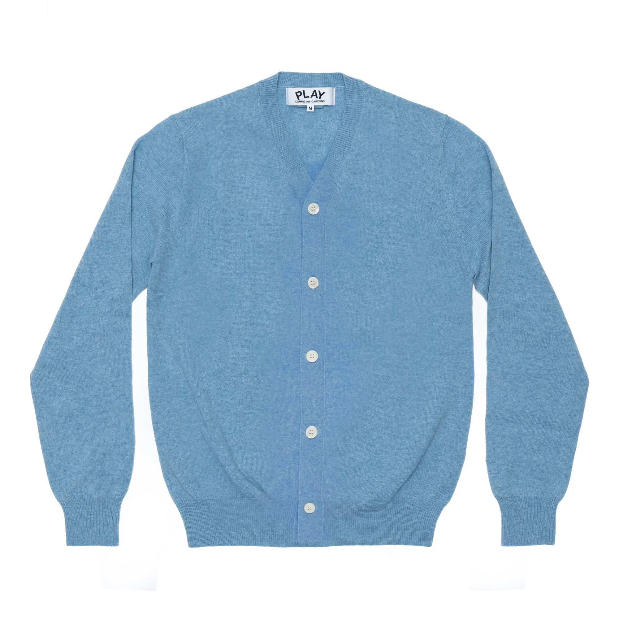 PLAY V-Neck Cardigan Pastel Series Sleeve Heart (Light Blue)