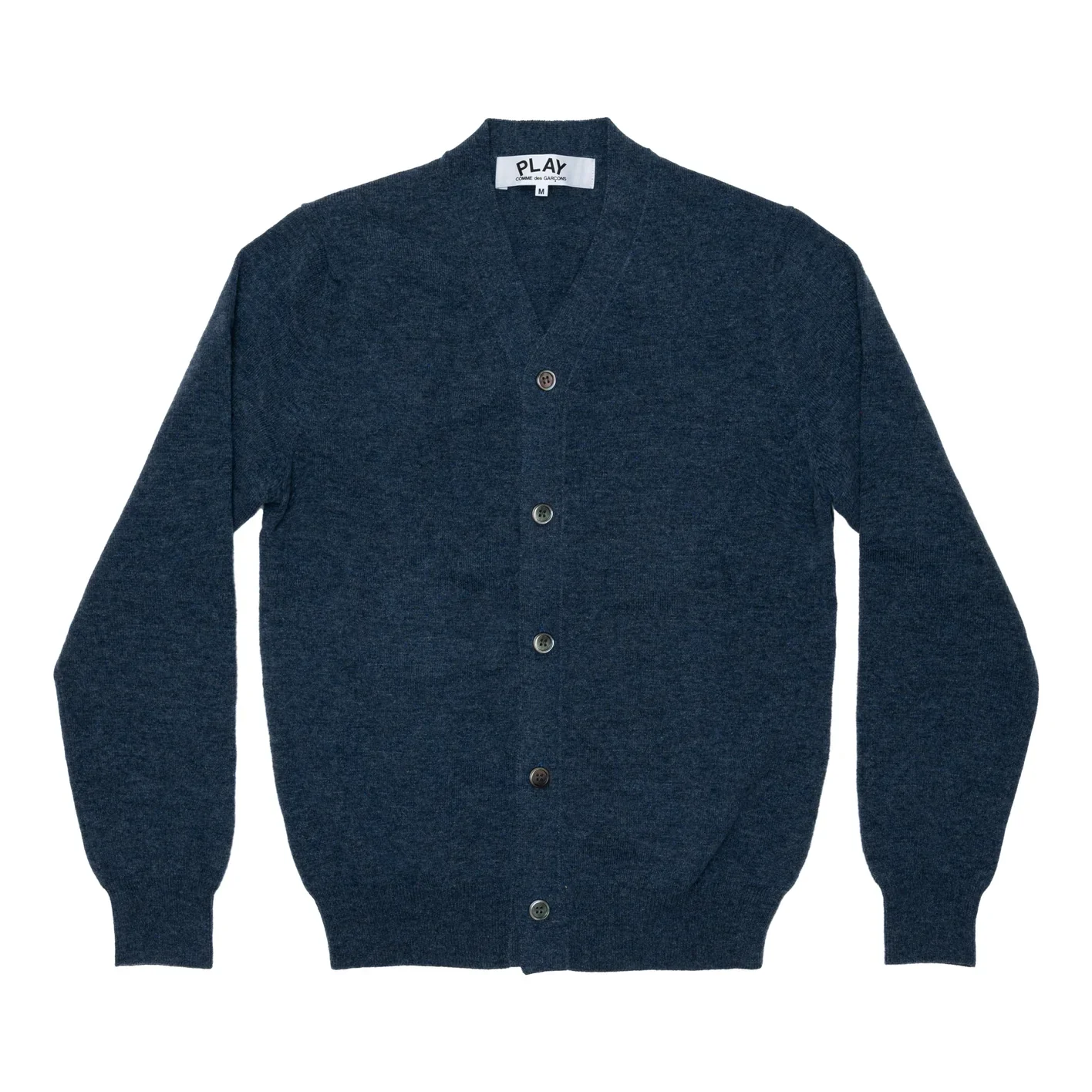 PLAY V-Neck Cardigan Pastel Series Sleeve Heart (Navy)