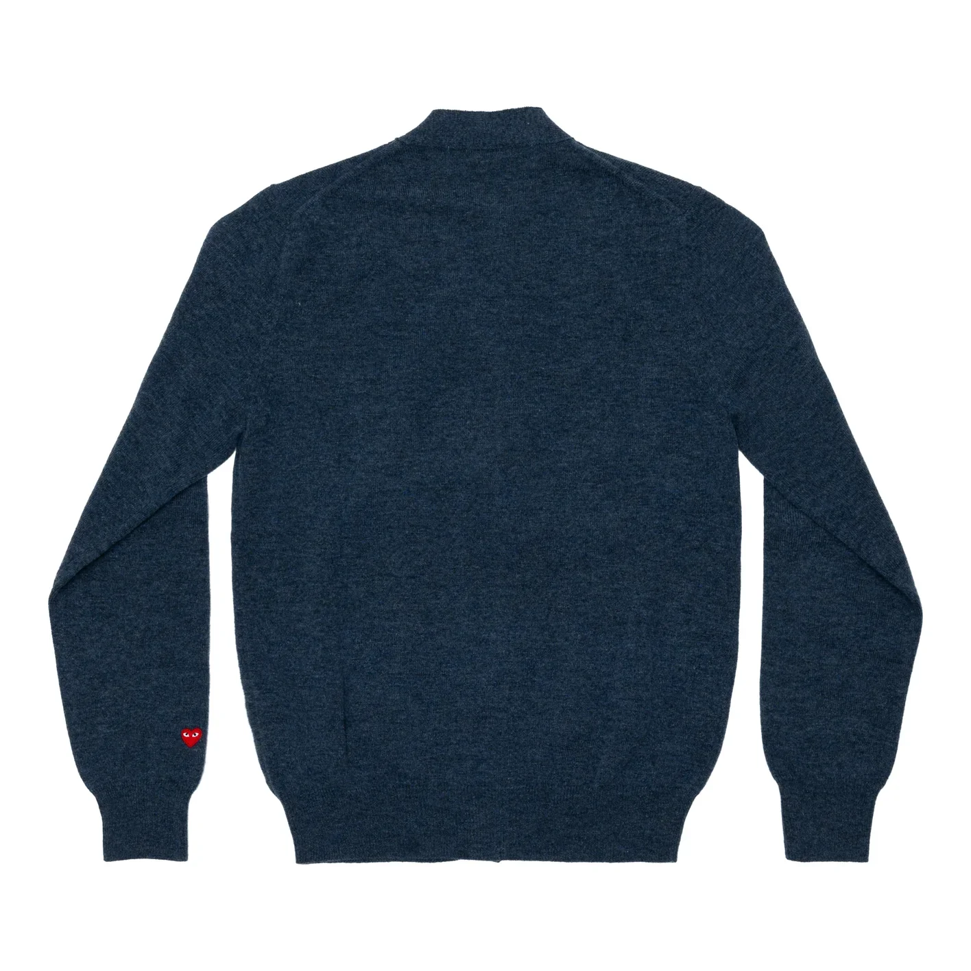 PLAY V-Neck Cardigan Pastel Series Sleeve Heart (Navy) - Image 2