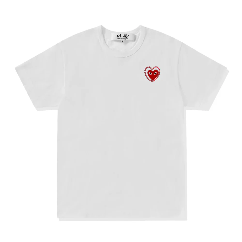 PLAY Metal Stone Emblem Red Heart T-Shirt