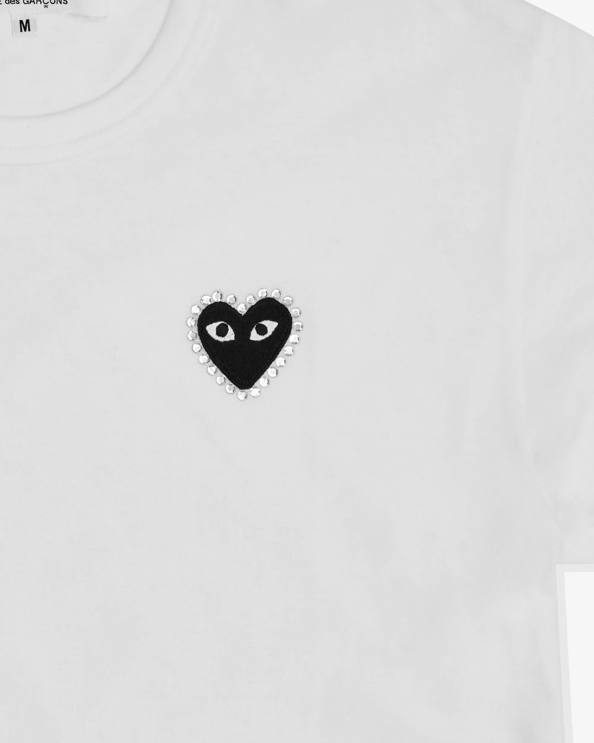 PLAY Rhinestone Emblem Black Heart T-Shirt - Image 2