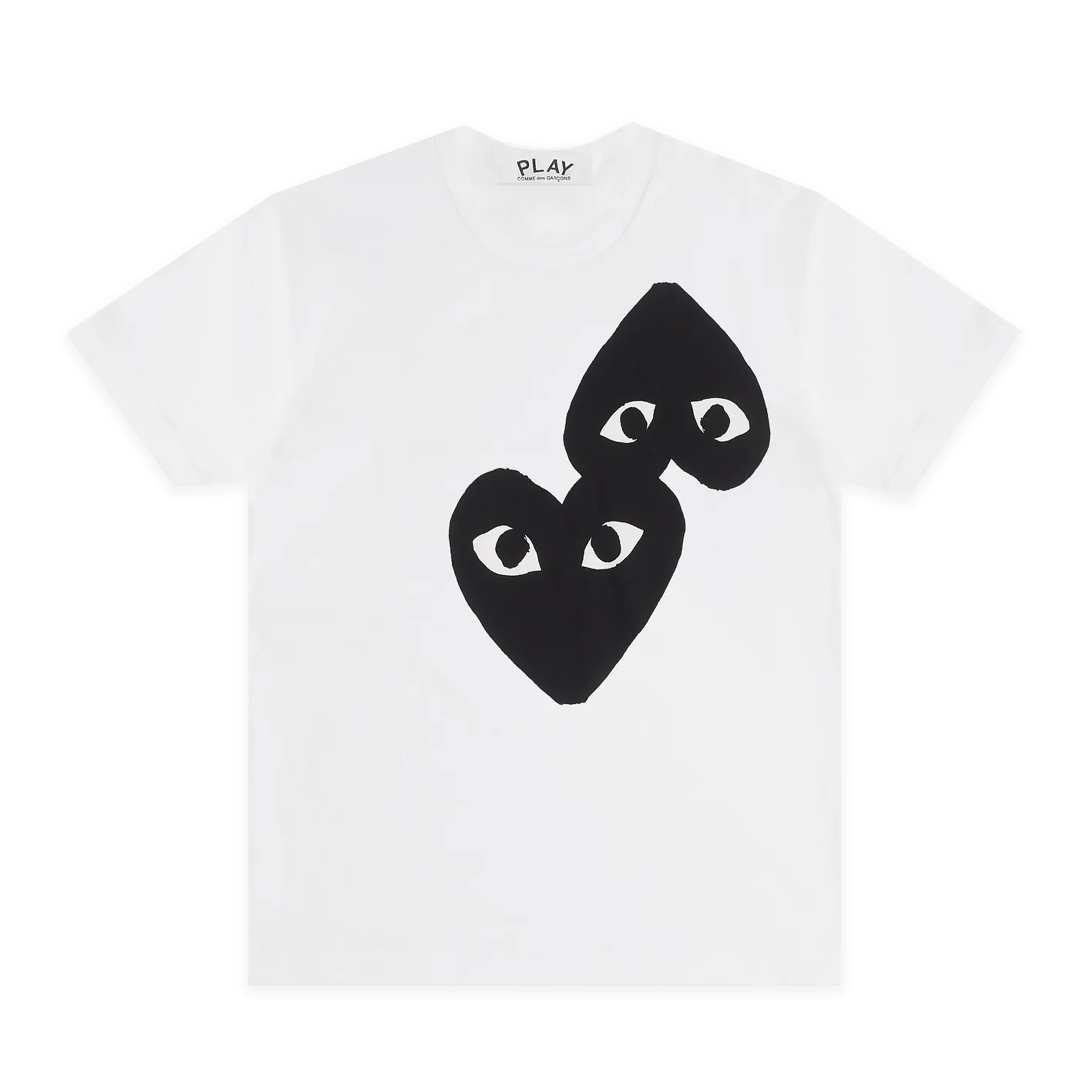 PLAY White T-Shirt with Black Mirror Heart
