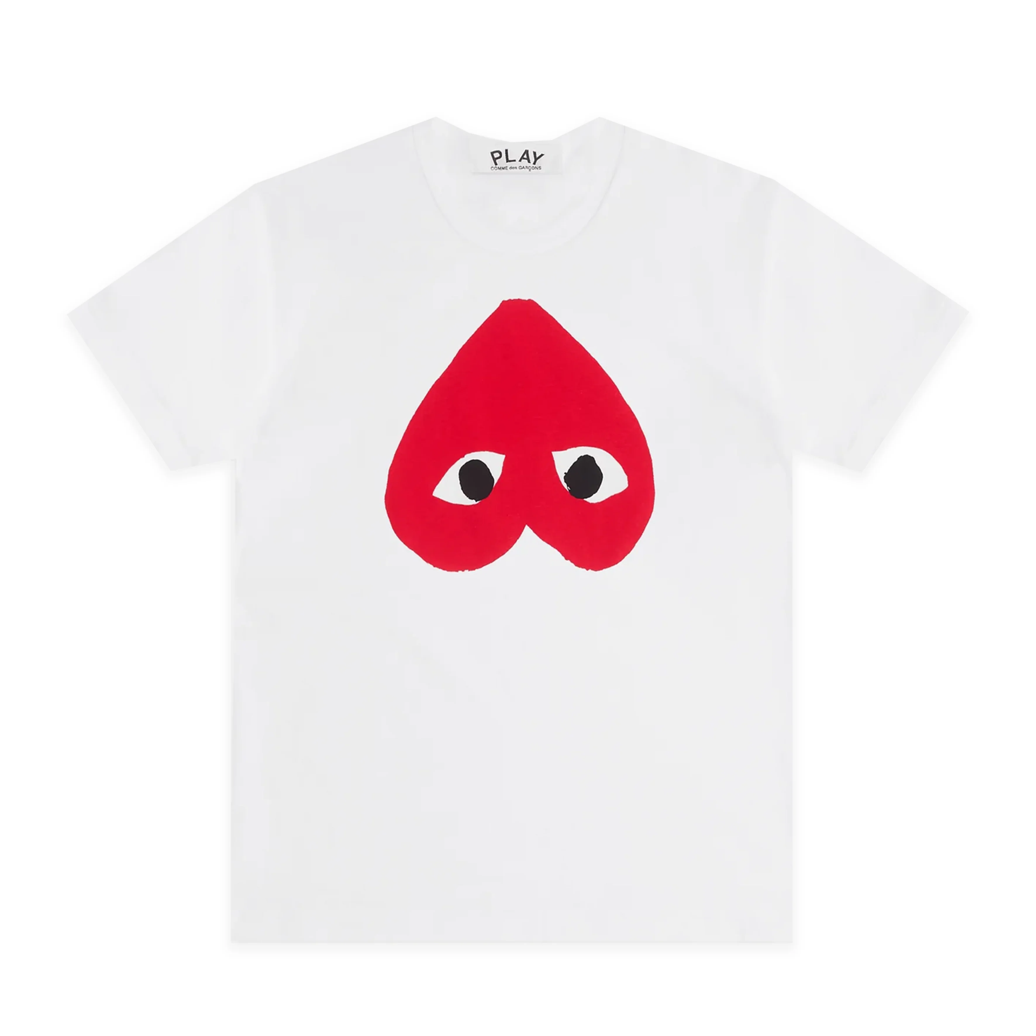PLAY White T-Shirt with Red Reverse Heart