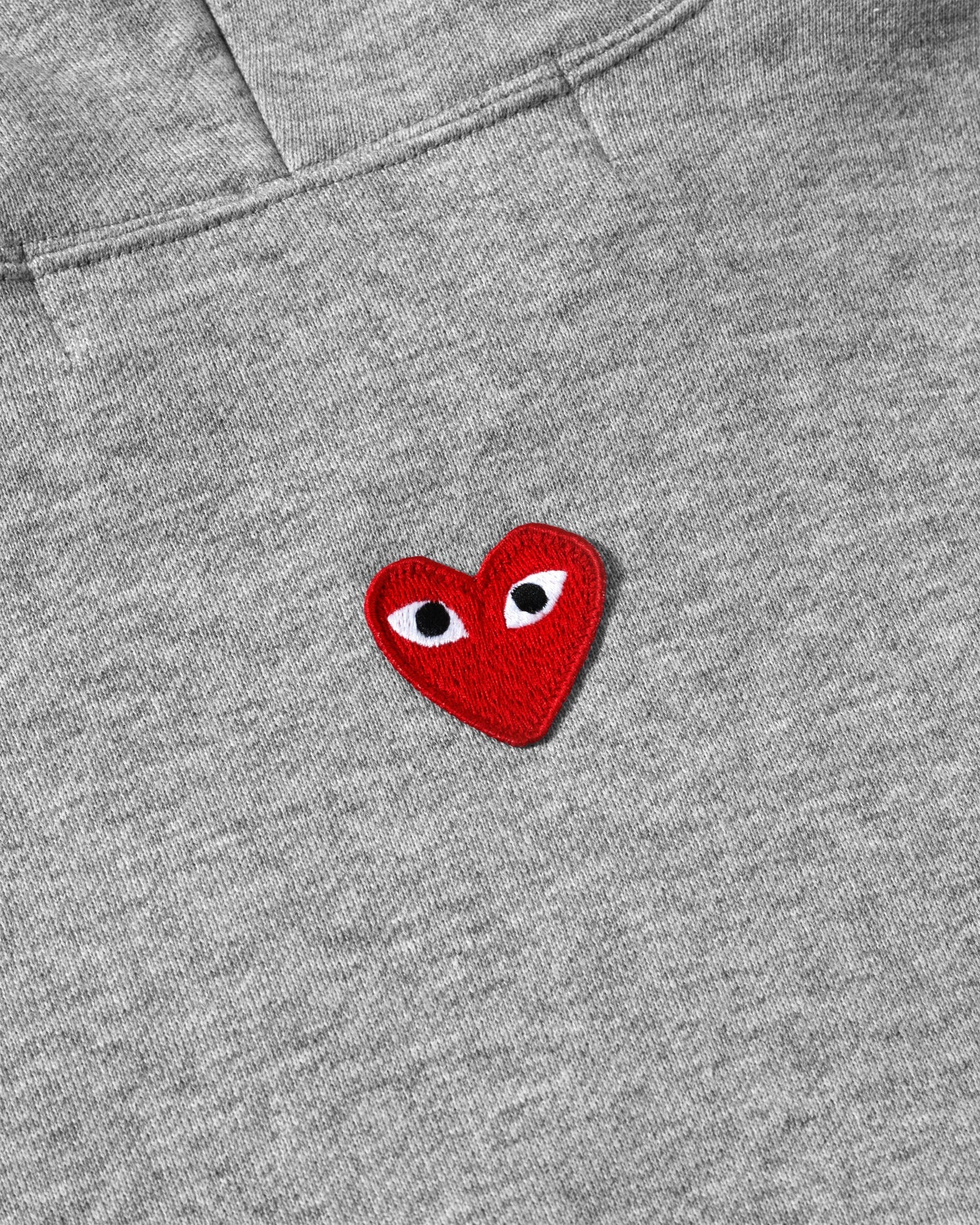 PLAY Zip Hooded Sweatshirt Reverse Heart (Grey) - Image 3