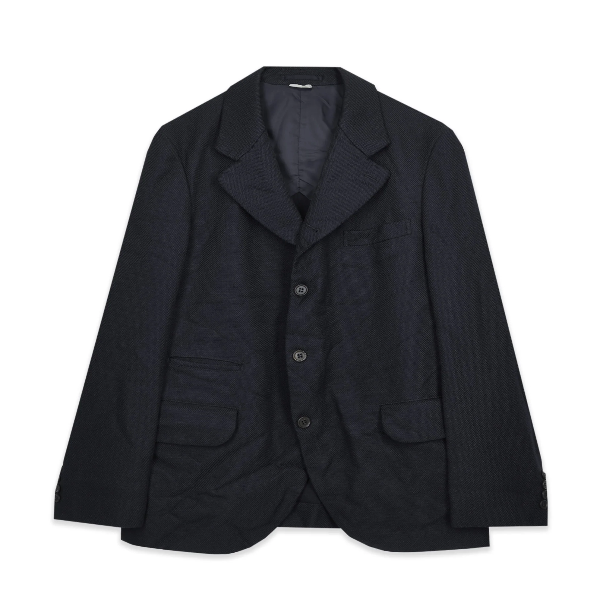 Polyester Basket Weave Jacket Black
