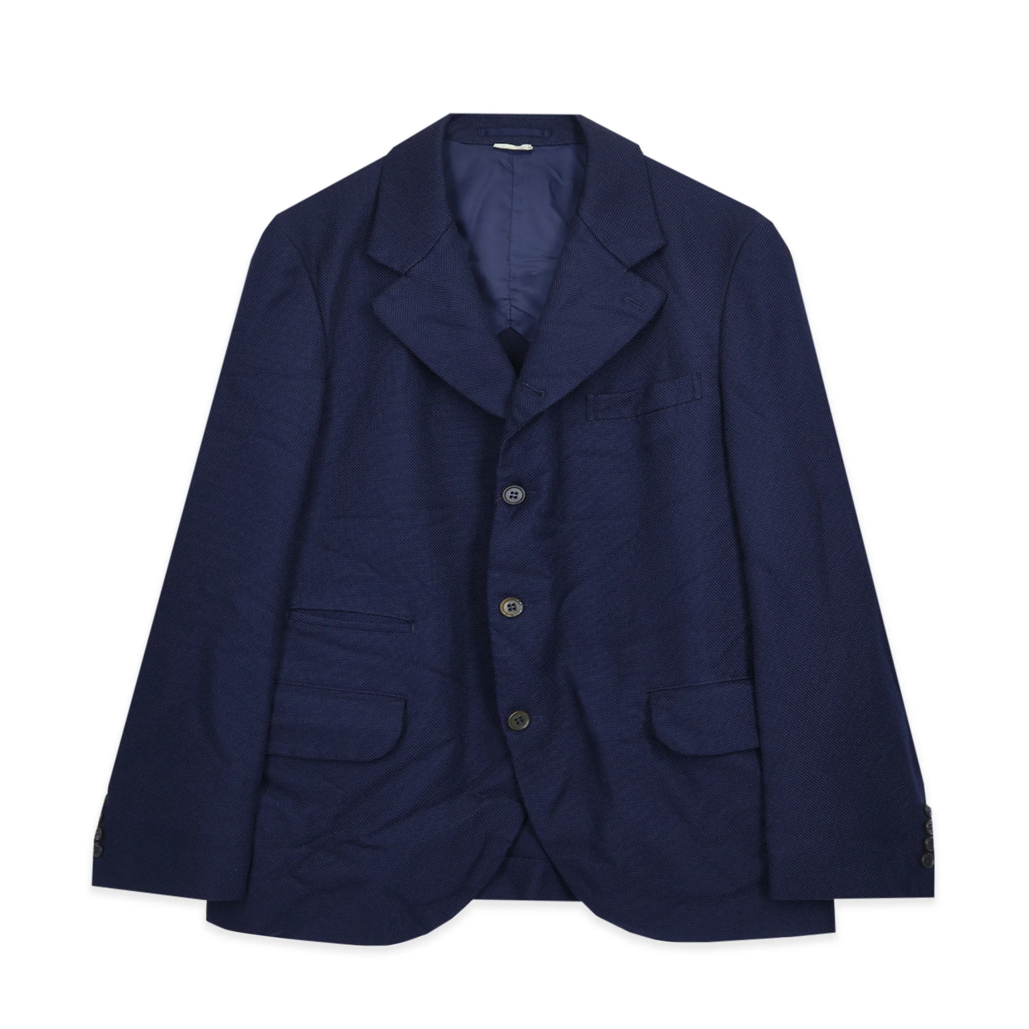Polyester Basket Weave Jacket Navy