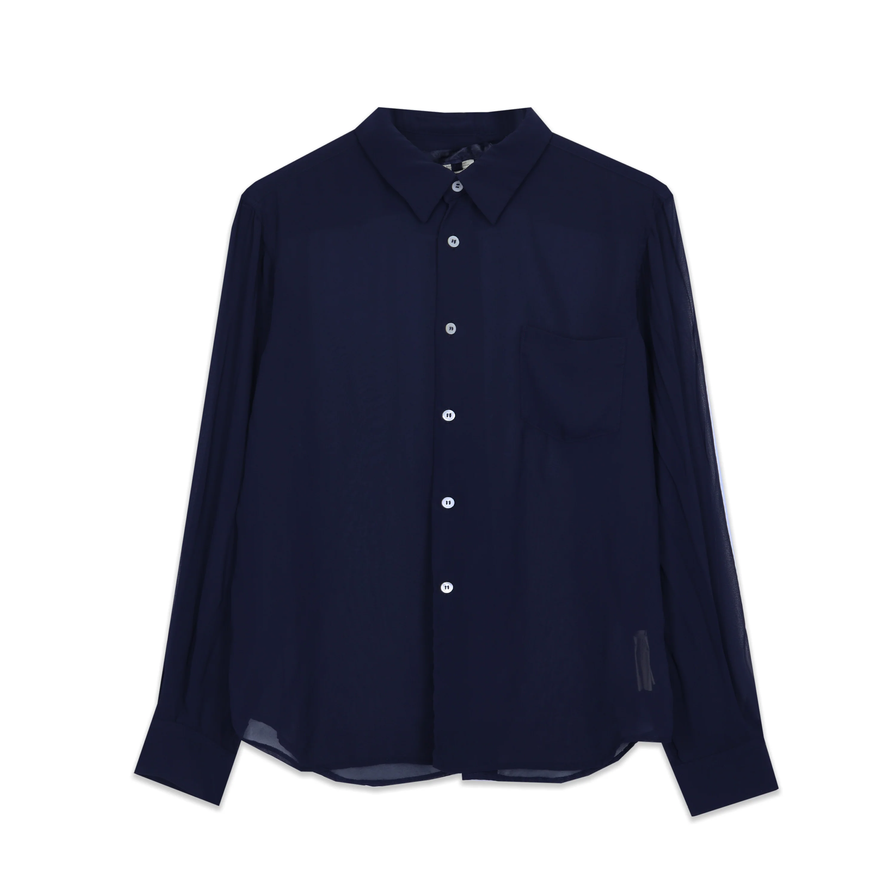 Polyester Sheer Navy Shirt