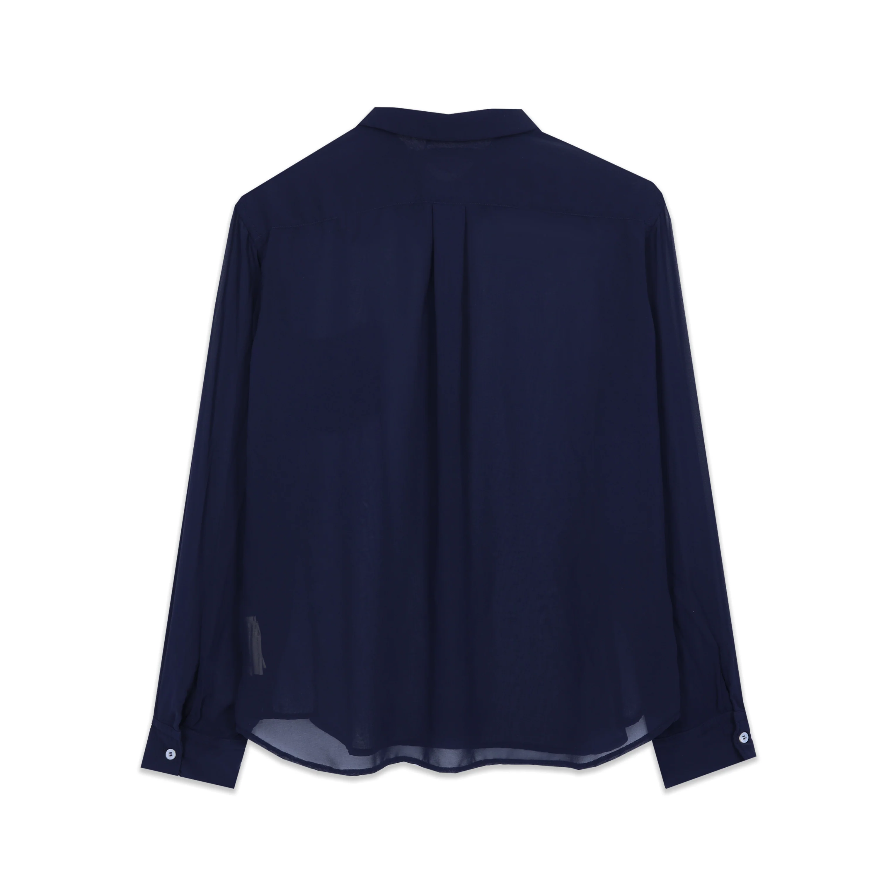 Polyester Sheer Navy Shirt - Image 2