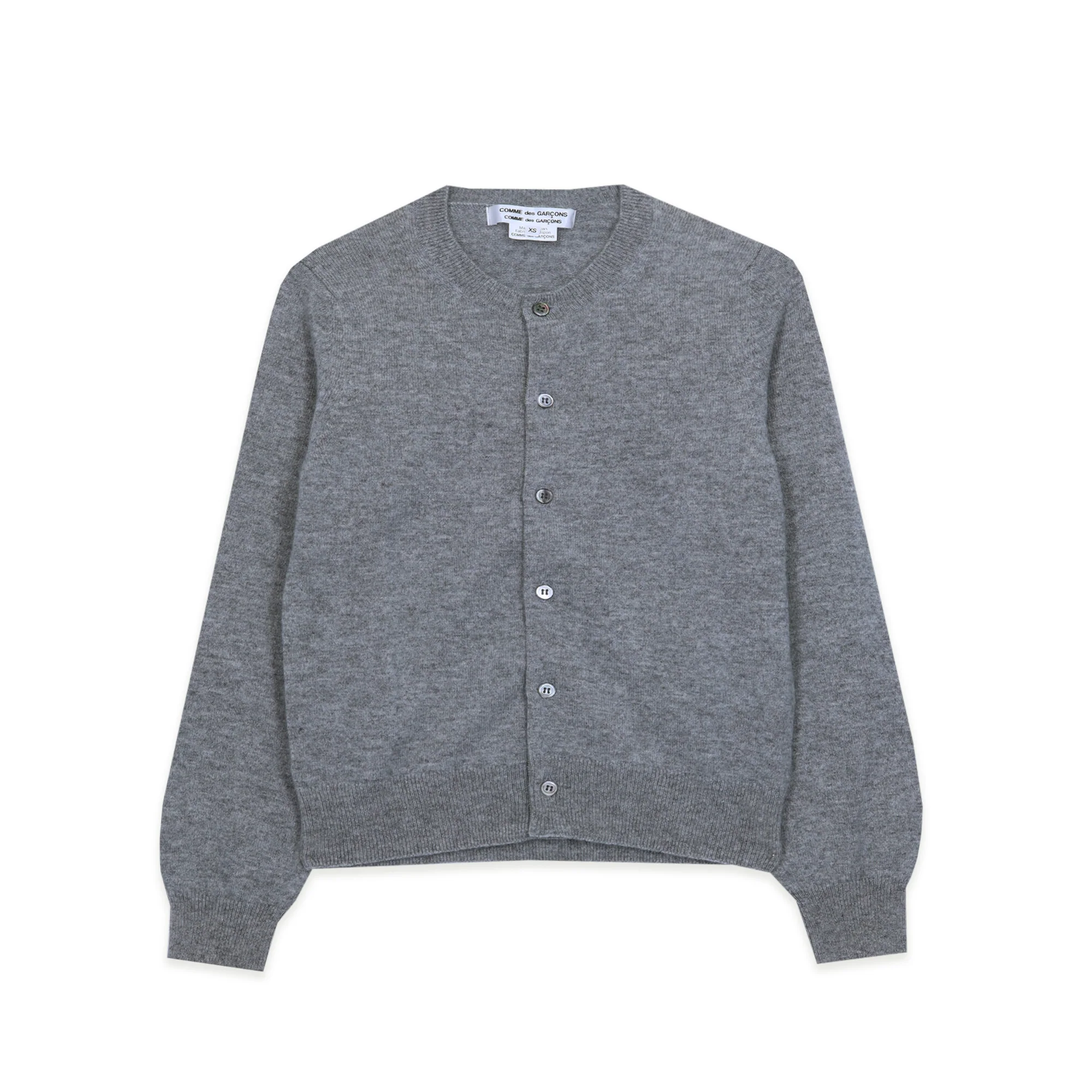 Round Neck Grey Cashmere Cardigan