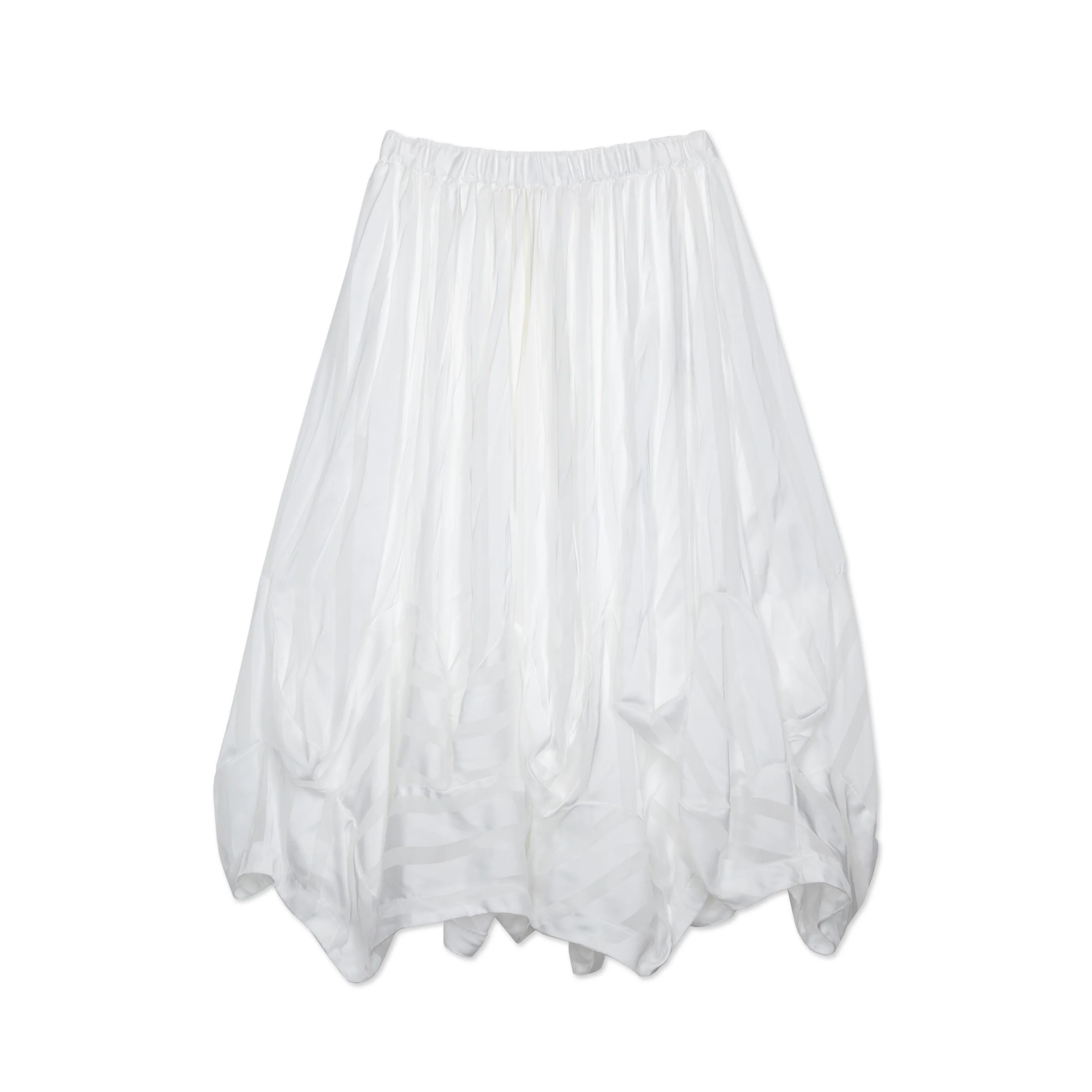 Satin Georgette Stripe Drape Skirt