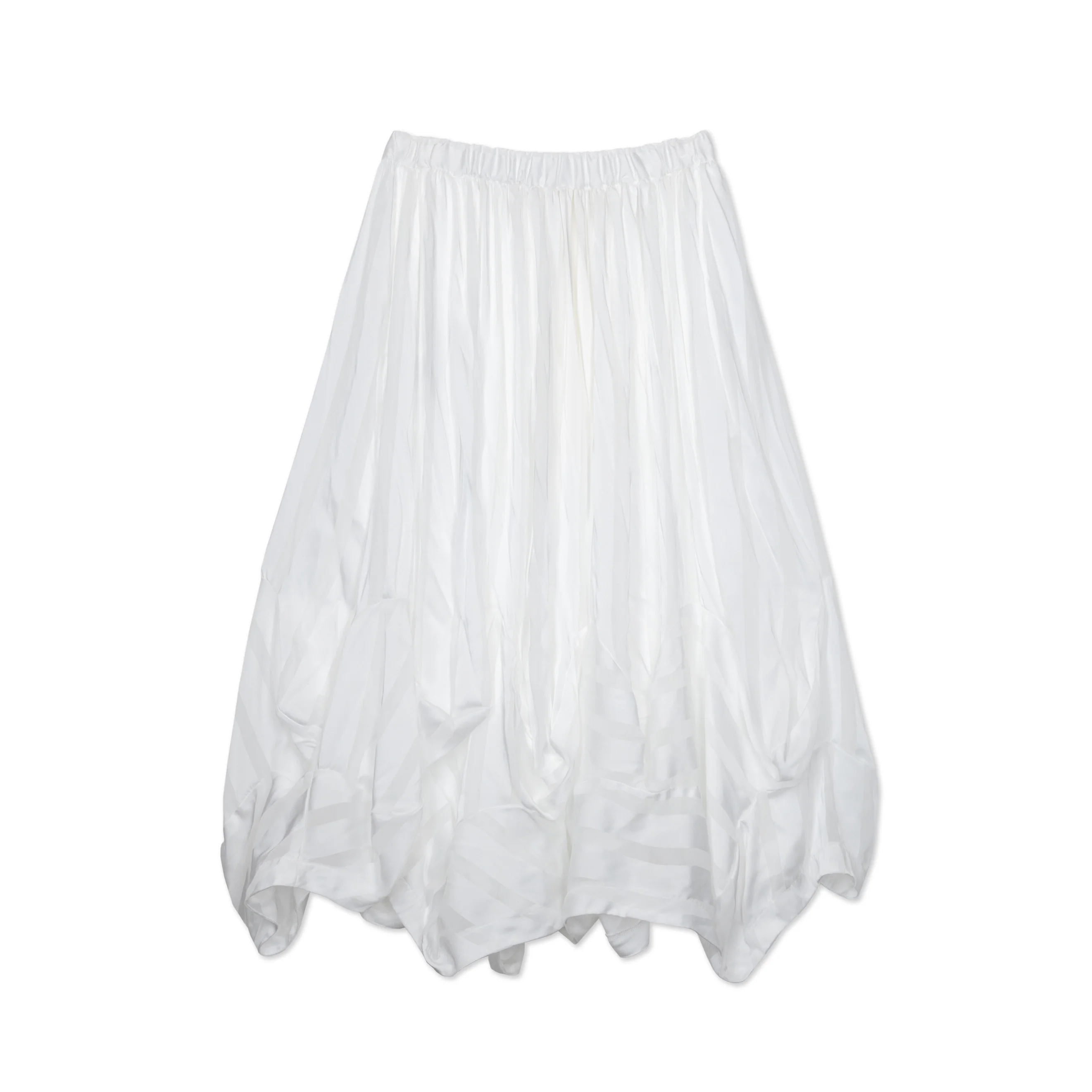 Satin Georgette Stripe Drape Skirt - Image 2