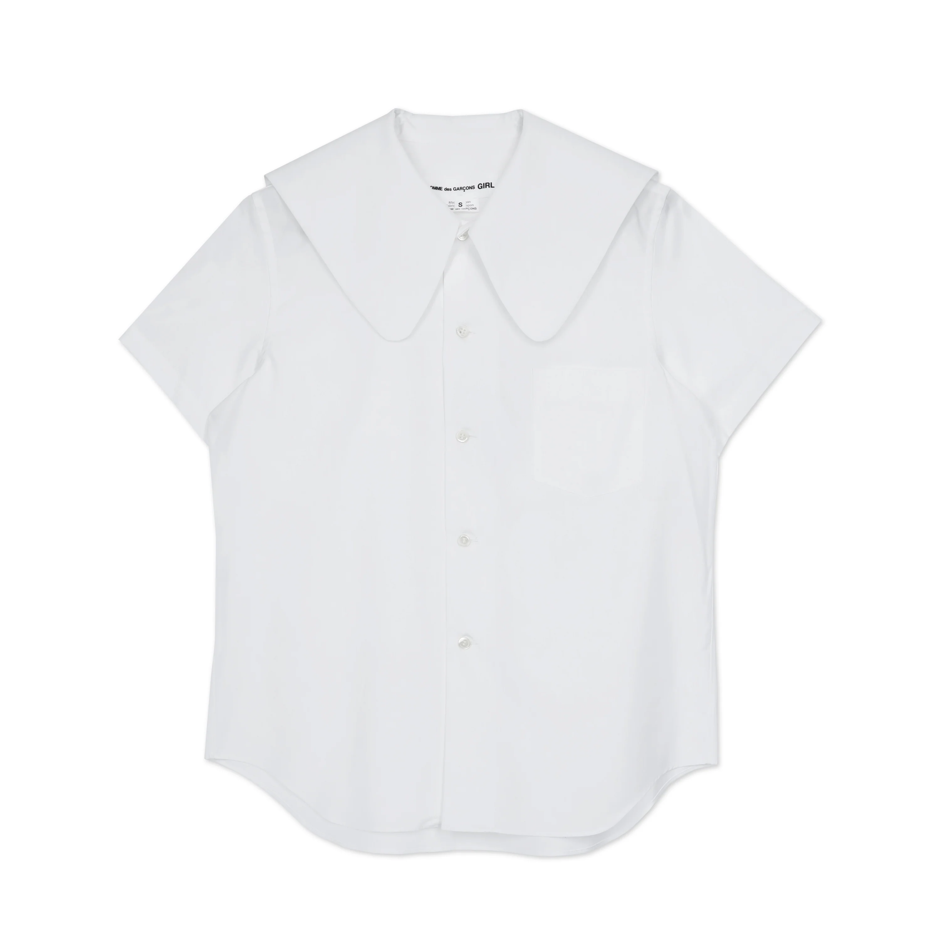 Short Sleeve Point Collar Shirt