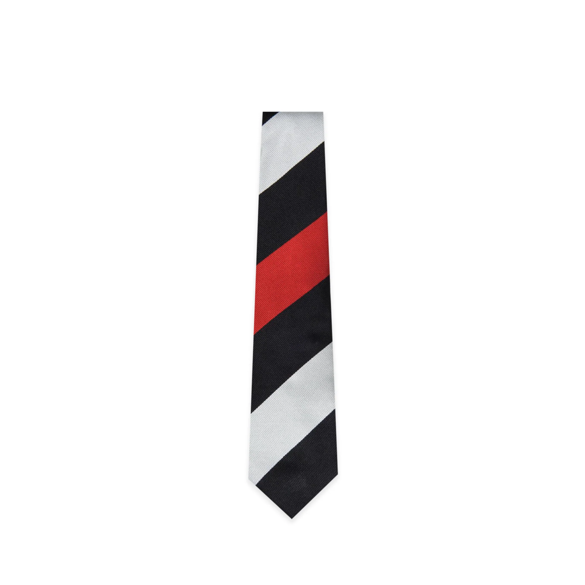 Silver Black Red Stripe Tie