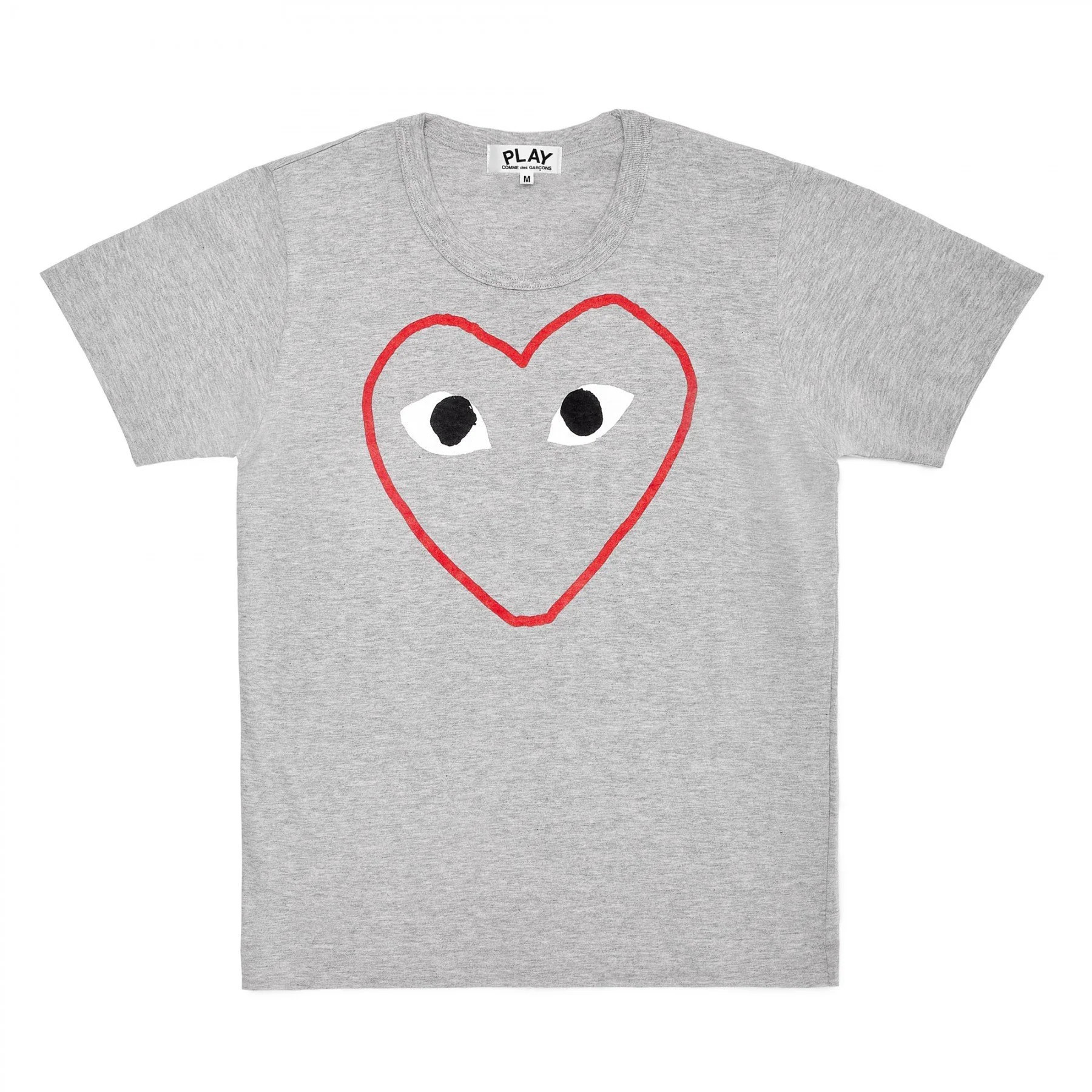PLAY T-Shirt Red and White Outline Heart - Image 2