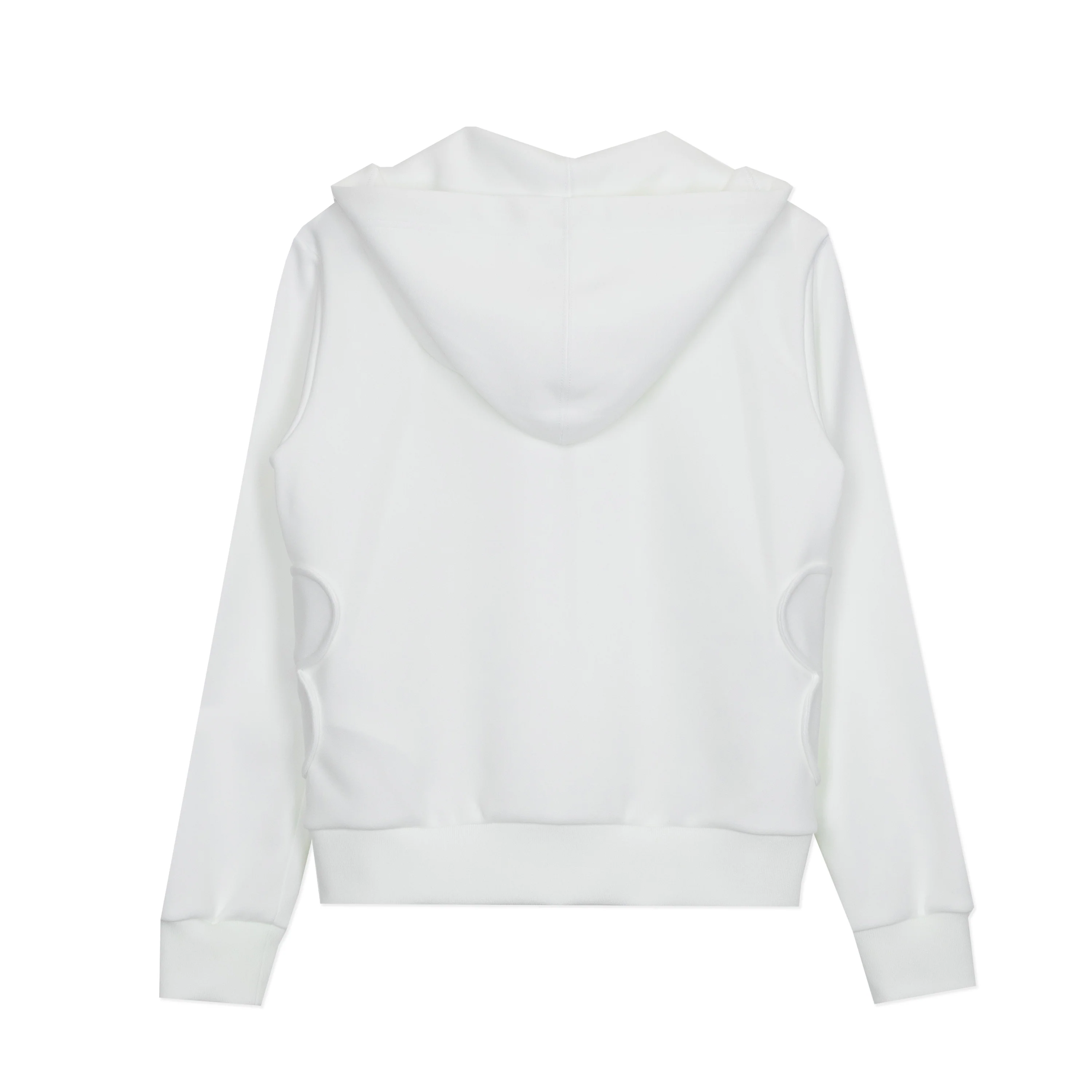 White Flower Pocket Zip Sweatshirt - Image 2