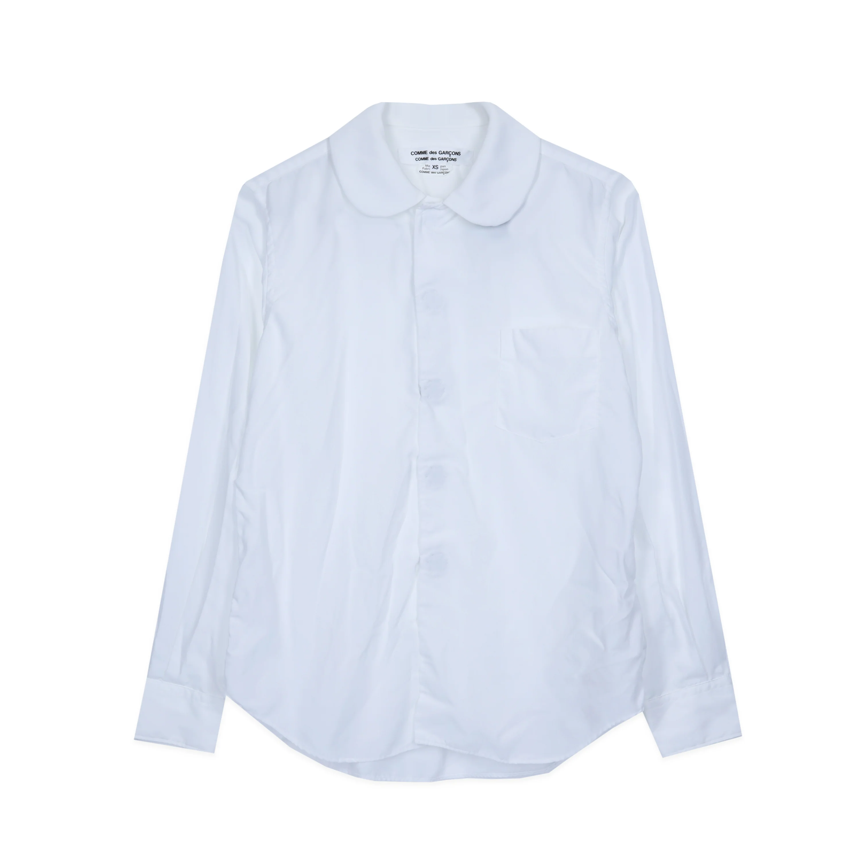 White Peter Pan Stud Button Blouse
