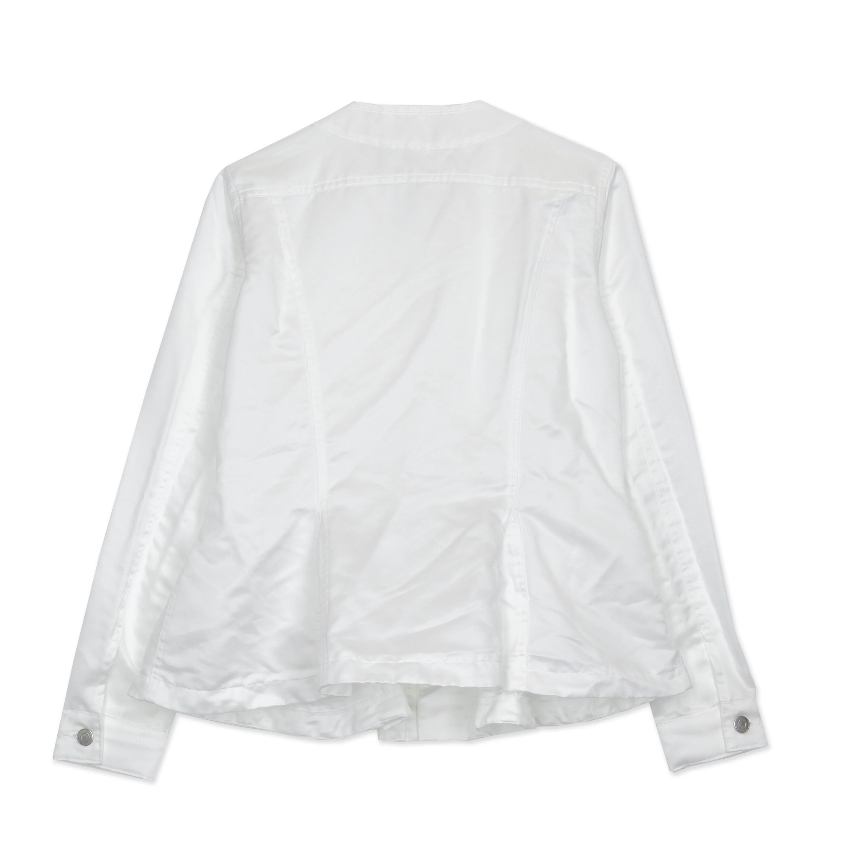 White Satin Cut Away Collar Jacket - Image 2
