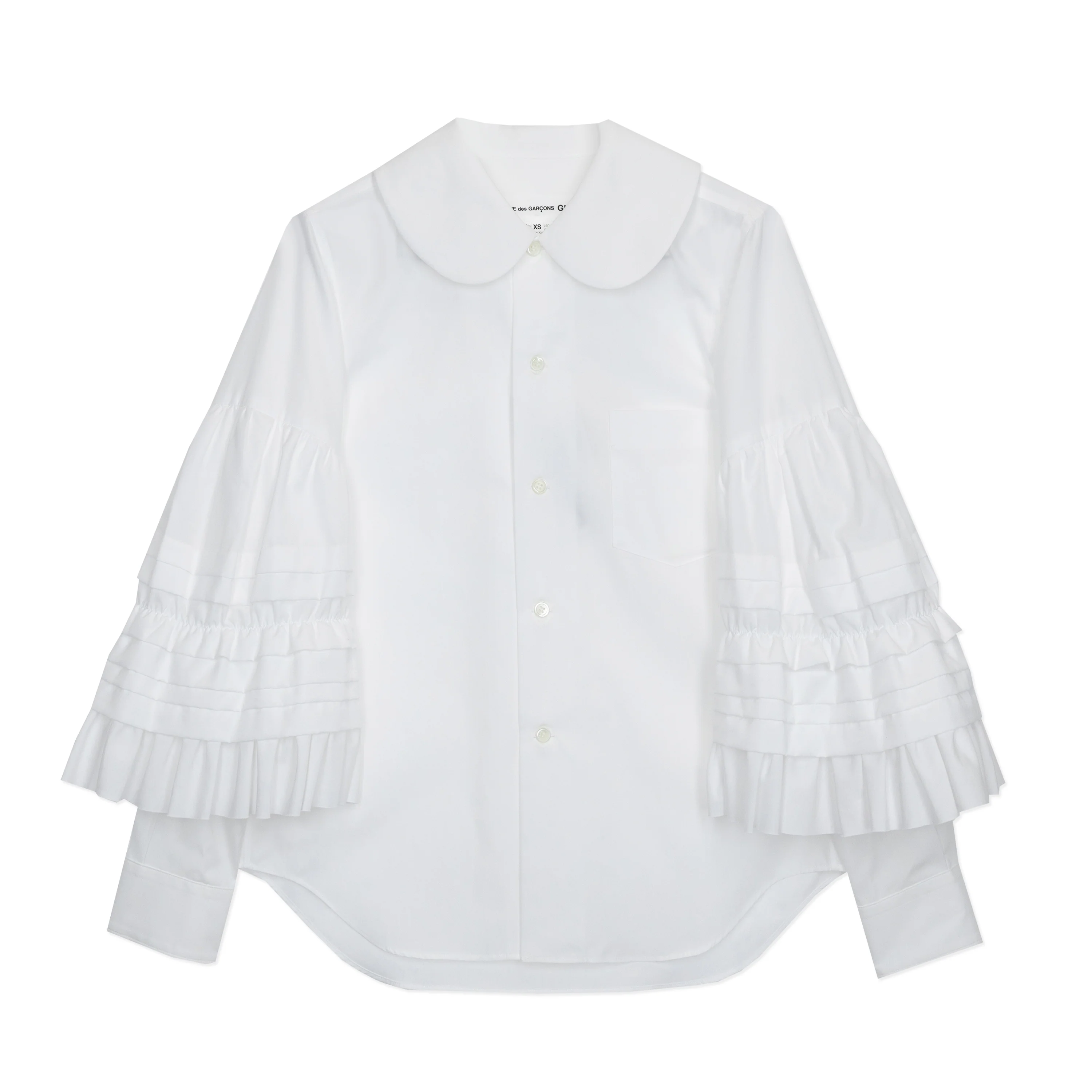 White Tuck Gathered Sleeve Blouse