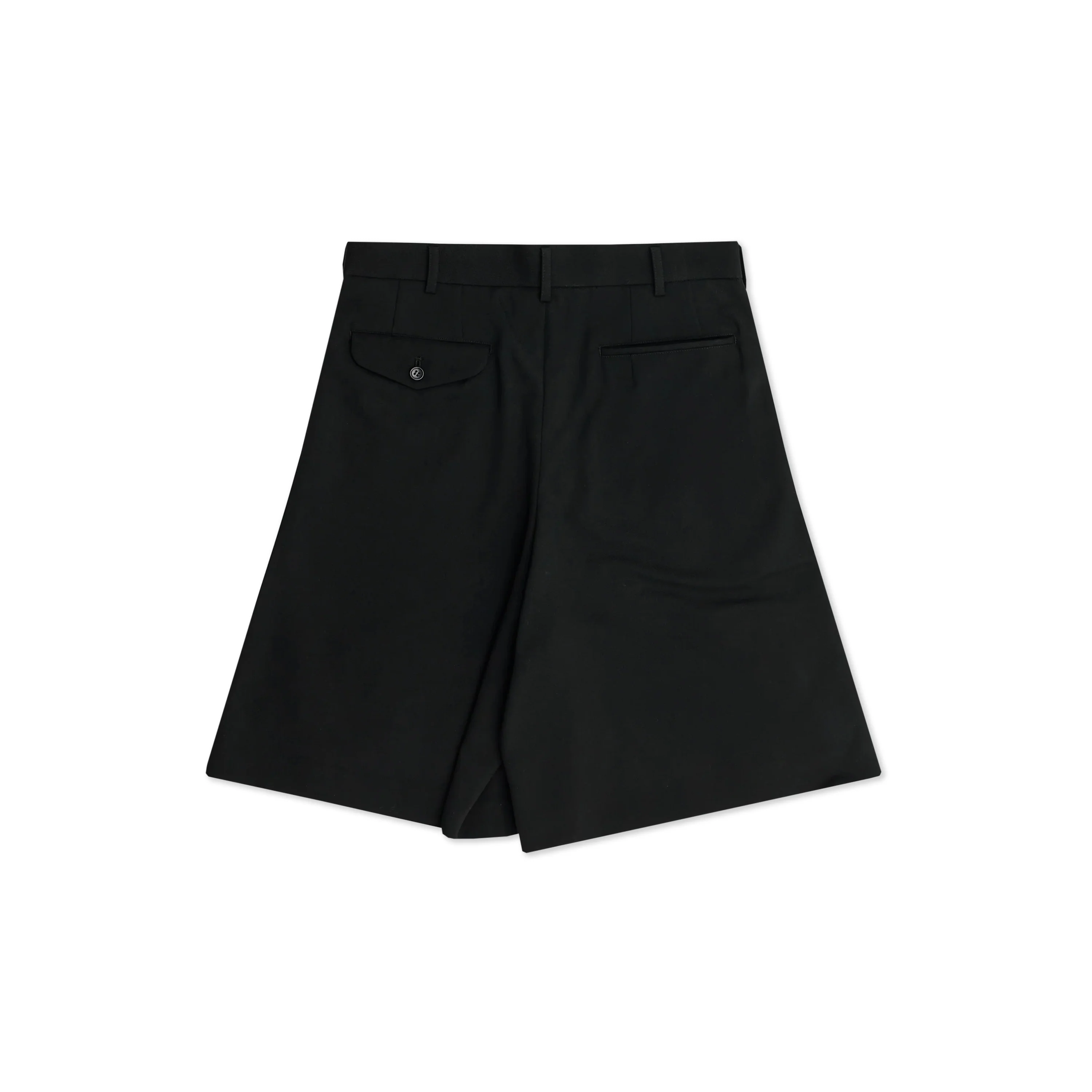 Black Wool A Line Shorts - Image 2