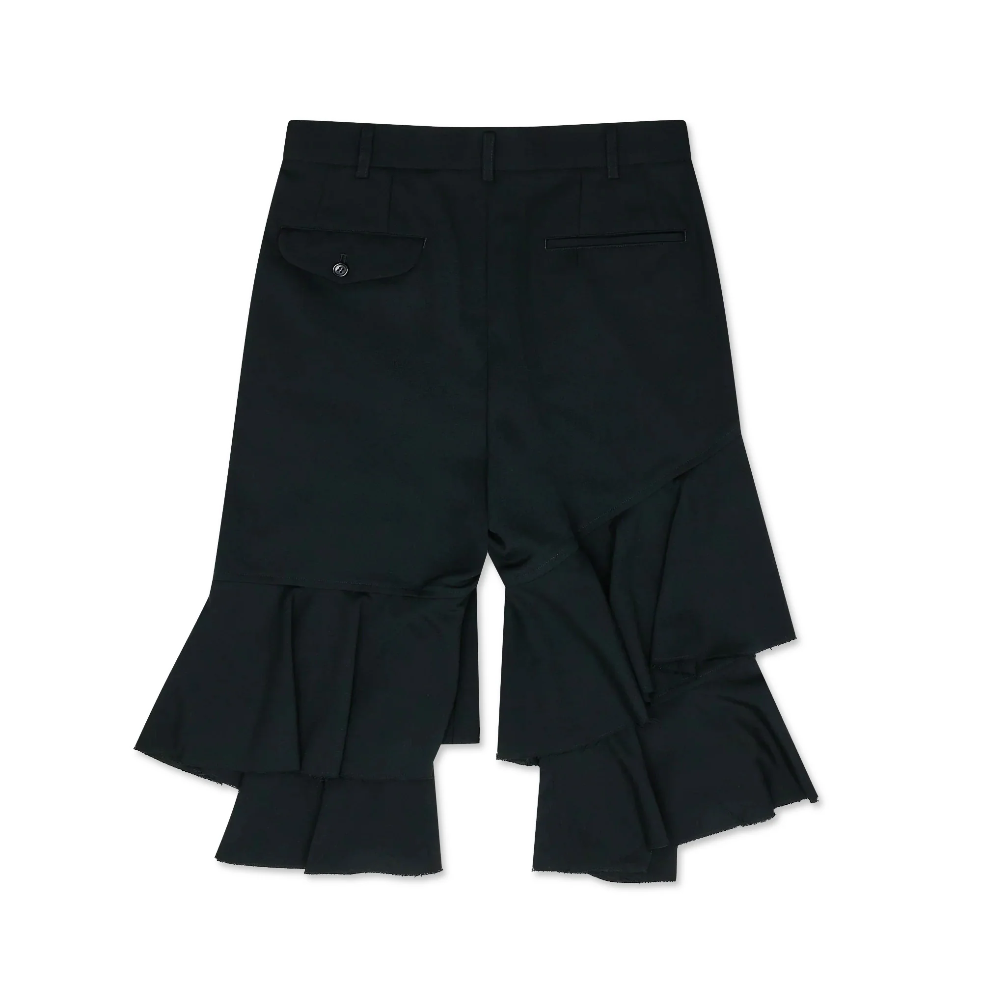 Wool Gabardine Bias Frill Shorts - Image 2