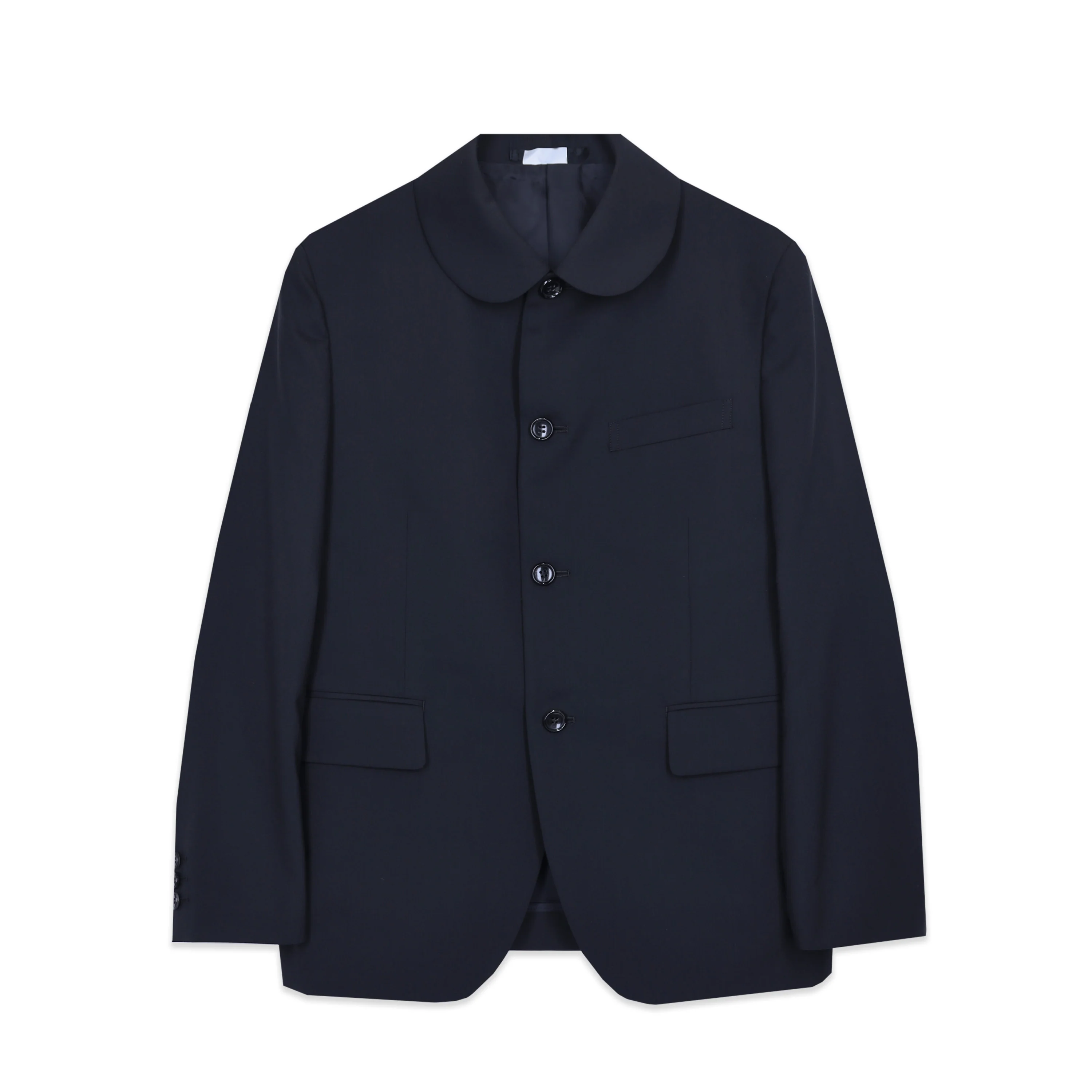 Wool Gabardine Peter Pan Collar Jacket