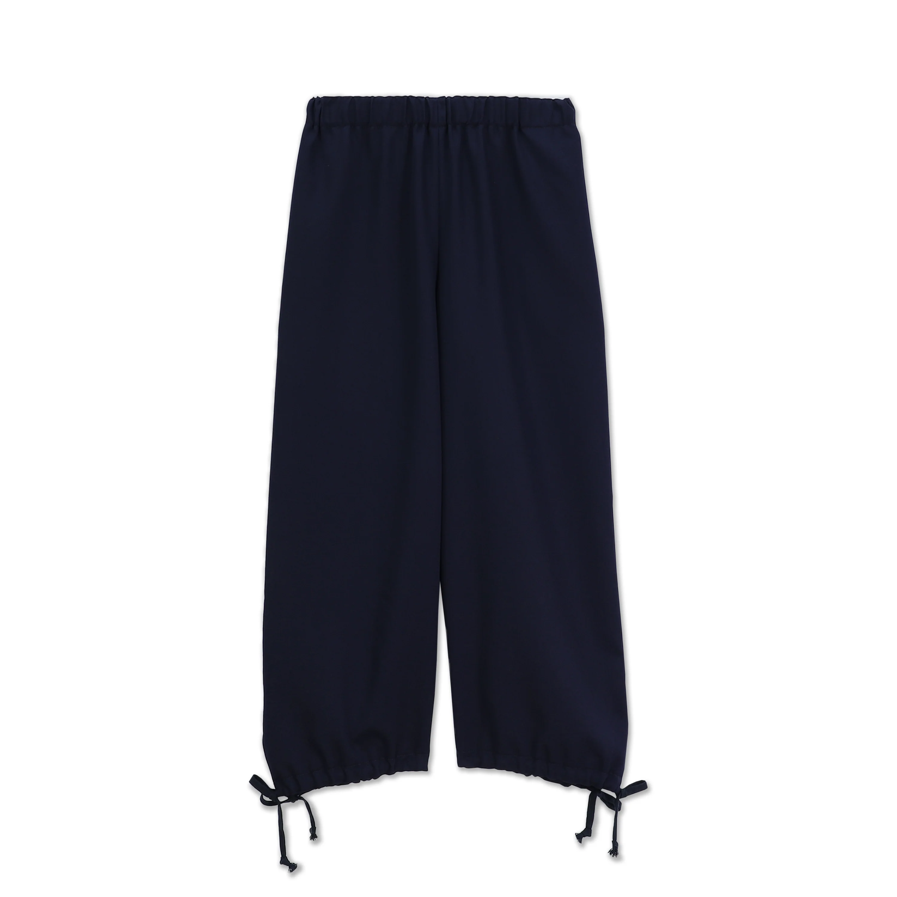Wool Gabardine Tie Cuff Pant Navy